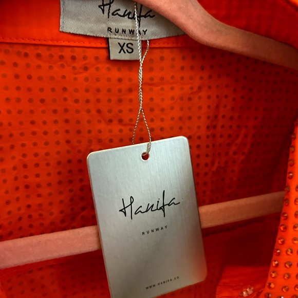 HANIFA LIAH ORANGE CRYSTAL SHIRT - Picture 3 of 7